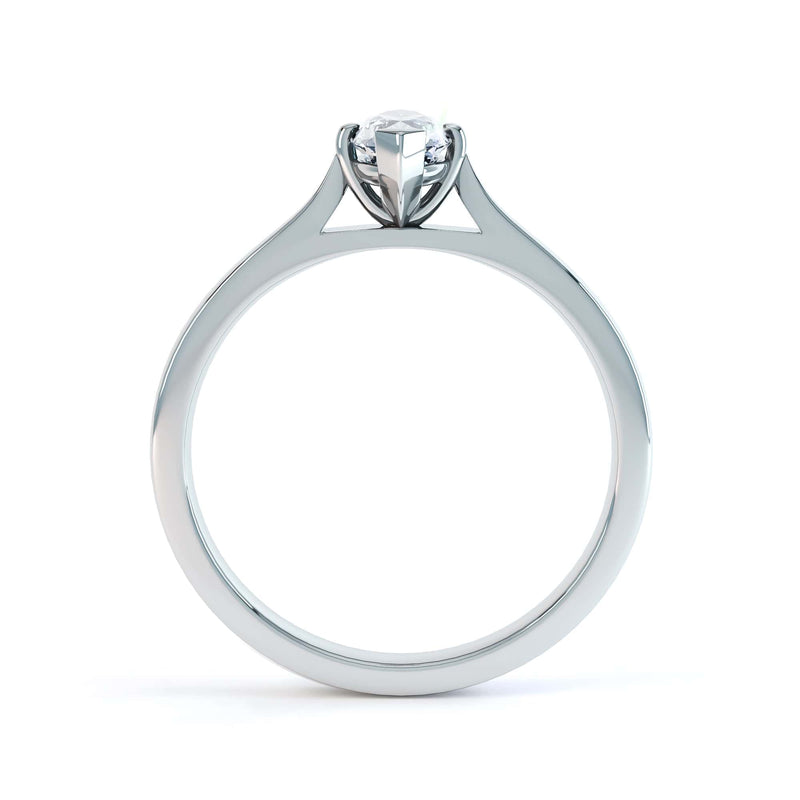 Marquise Cut Centre Stone, Two V claw, Diamond Engagement Ring with Knife Edge Splite Shoulders