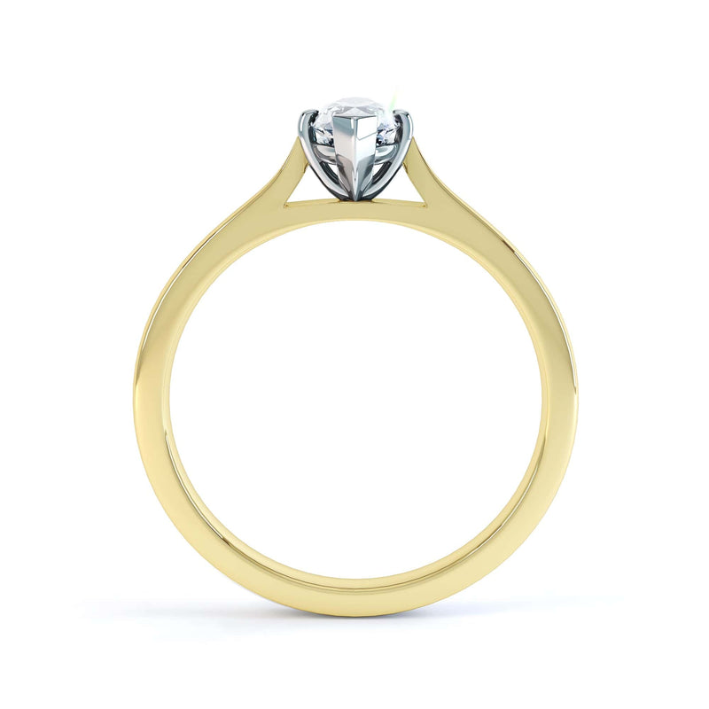 Marquise Cut Centre Stone, Two V claw, Diamond Engagement Ring with Knife Edge Splite Shoulders