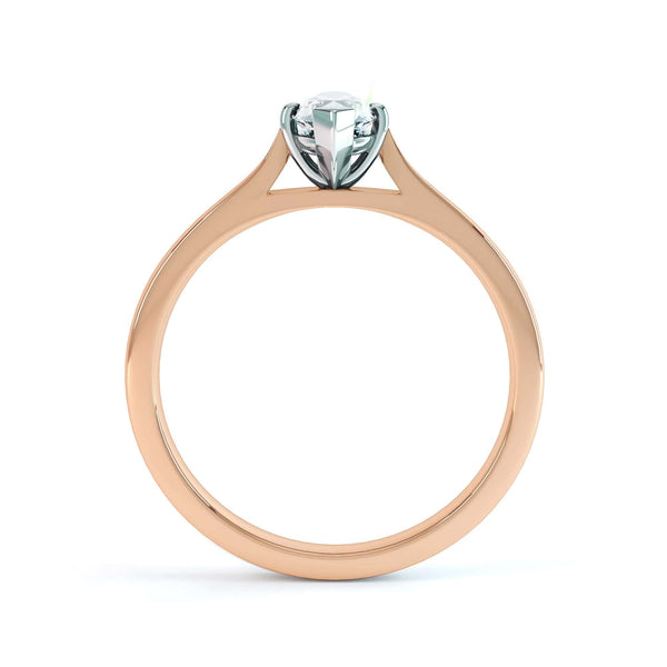 Marquise Cut Centre Stone, Two V claw, Diamond Engagement Ring with Knife Edge Splite Shoulders