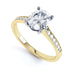 Diamond Engagement Ring Oval Centre Stone With Diamond Shoulders, Channel Set Shank