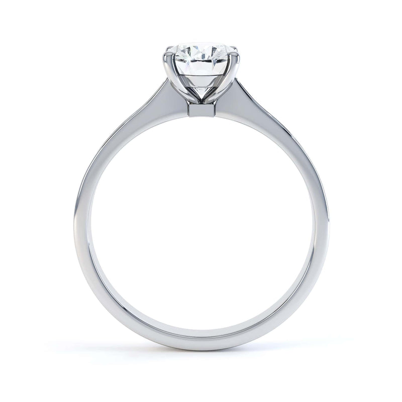 Diamond Engagement Ring Oval Centre Stone With Diamond Shoulders, Channel Set Shank
