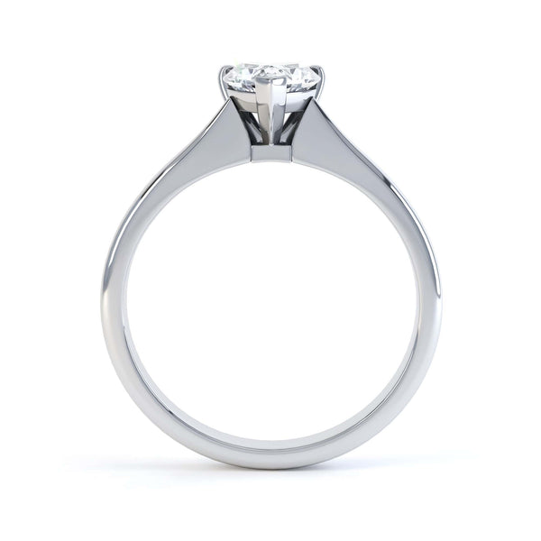 Heart Shaped Solitaire, 3 Claws Knife Edge Shoulders