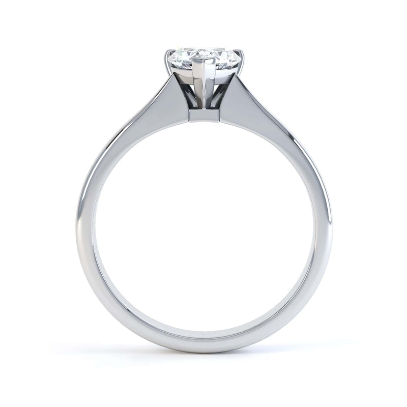 Heart Shaped Solitaire, 3 Claws Knife Edge Shoulders
