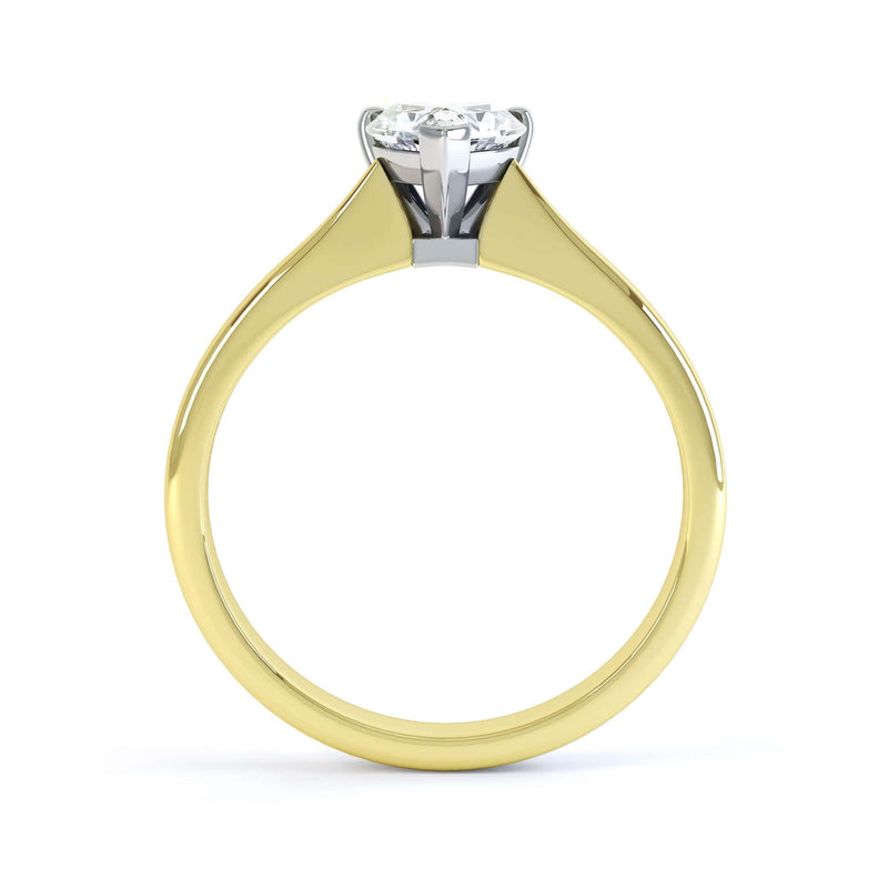 Heart Shaped Solitaire, 3 Claws Knife Edge Shoulders