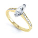 Marquise Cut Centre Stone, Two V claw, Diamond Engagement Ring with Channel set Shoulders