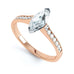 Marquise Cut Centre Stone, Two V claw, Diamond Engagement Ring with Channel set Shoulders