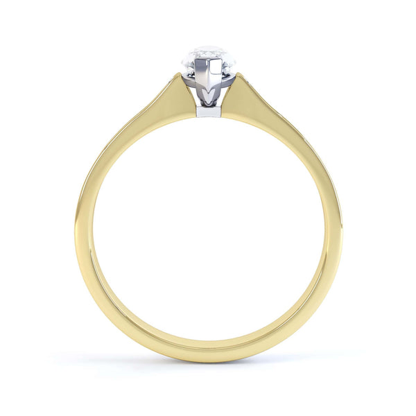 Marquise Cut Centre Stone, Two V claw, Diamond Engagement Ring with Channel set Shoulders
