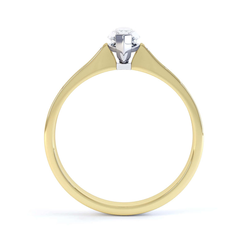 Marquise Cut Centre Stone, Two V claw, Diamond Engagement Ring with Channel set Shoulders
