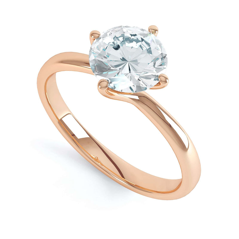 Round Brilliant Cut Centre Stone, Four Claw Twist, Diamond Engagement Ring