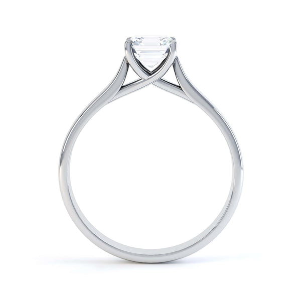 Asscher Cut Centre Stone, 4 claw, Diamond Engagement Ring with Tapered Shoulders