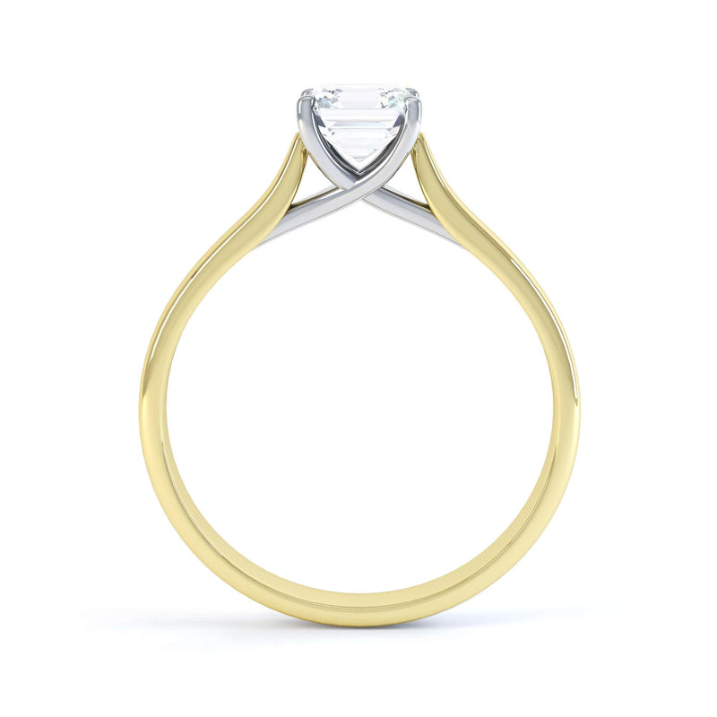 Asscher Cut Centre Stone, 4 claw, Diamond Engagement Ring with Tapered Shoulders