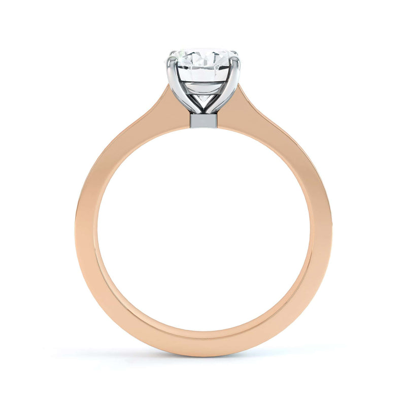 Oval Cut Centre Stone, 4 claw set, Diamond Engagement Ring with Parrallel Shoulders