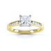 Princess Shaped Solitaire Diamond Set Shoulders