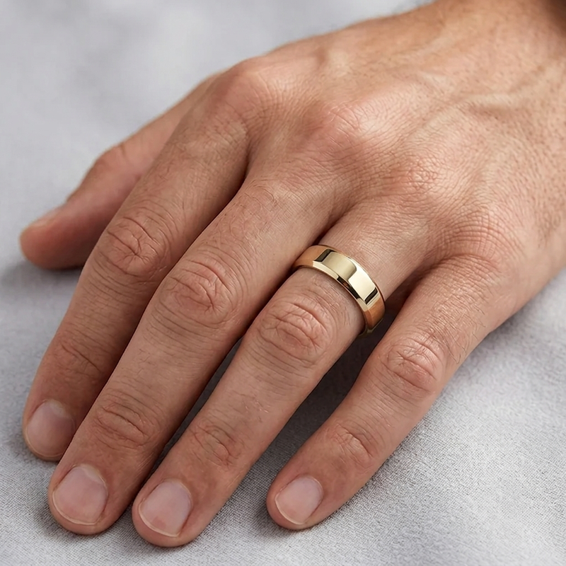 Mens Bevelled Wedding Ring
