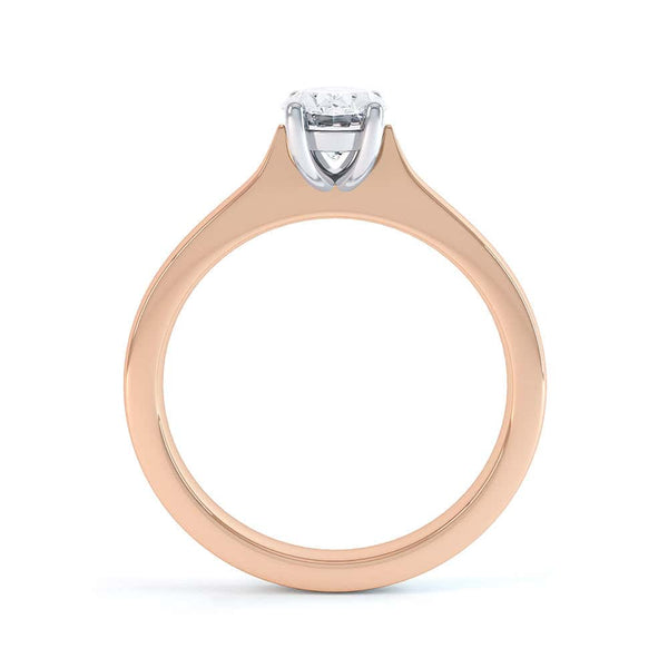 Oval Cut Centre Stone, 4 claws, Diamond Engagement Ring with Knife edge shoulders