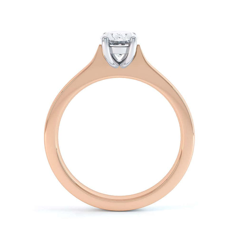 Oval Cut Centre Stone, 4 claws, Diamond Engagement Ring with Knife edge shoulders