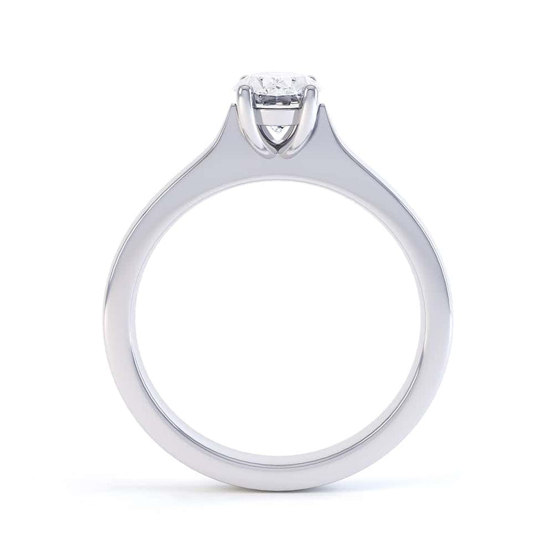 Oval Cut Centre Stone, 4 claws, Diamond Engagement Ring with Knife edge shoulders