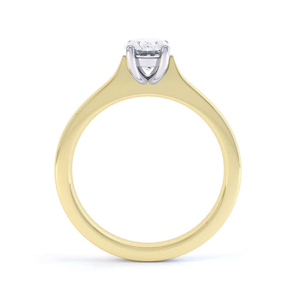 Oval Cut Centre Stone, 4 claws, Diamond Engagement Ring with Knife edge shoulders