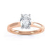Oval Cut Centre Stone, 4 claws, Diamond Engagement Ring with Knife edge shoulders