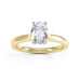 Oval Cut Centre Stone, 4 claws, Diamond Engagement Ring with Knife edge shoulders
