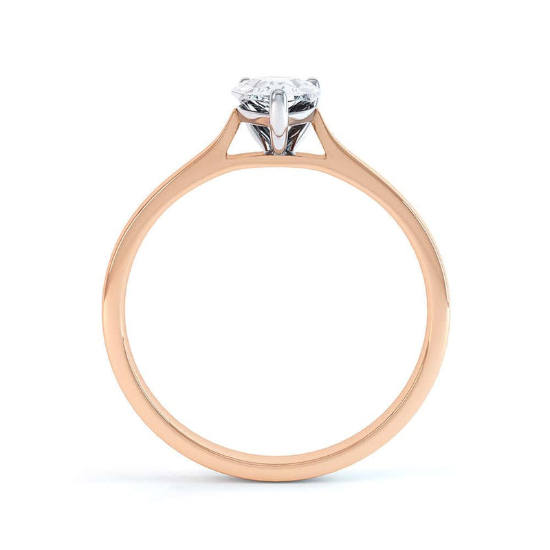 Diamond Solitaire Engagement Ring with a Pear Shape Diamond and Tapered Shoulders