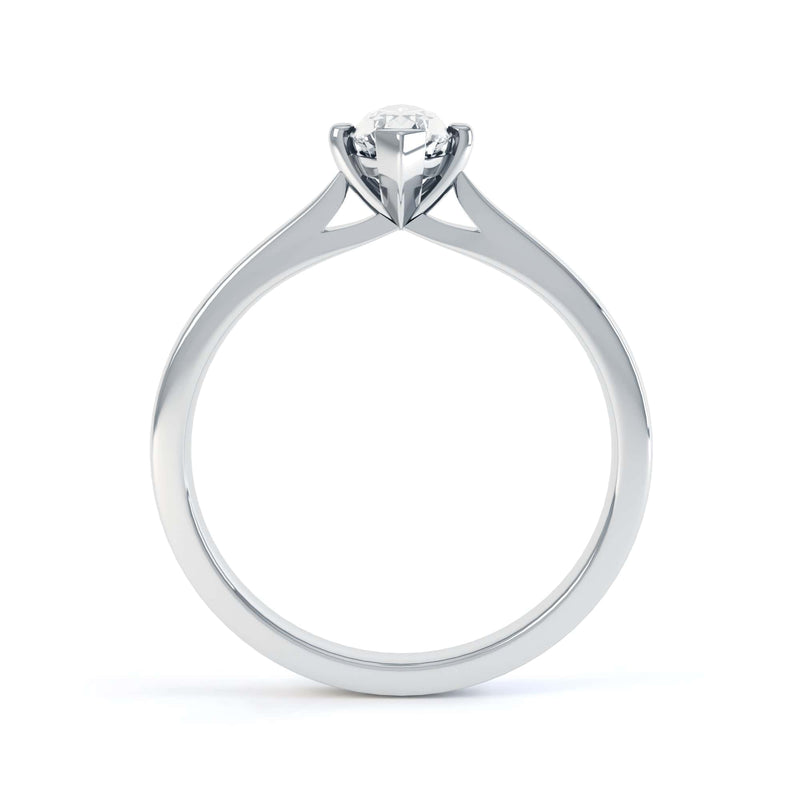 Marquise-Cut Centre Stone, V claws, Diamond Engagement Ring with Knife Edge Shoulders with cathedral setting