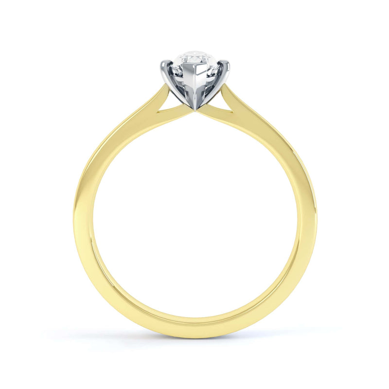 Marquise-Cut Centre Stone, V claws, Diamond Engagement Ring with Knife Edge Shoulders with cathedral setting