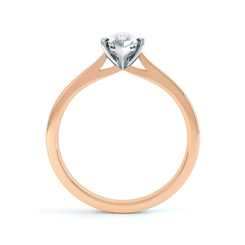Marquise-Cut Centre Stone, V claws, Diamond Engagement Ring with Knife Edge Shoulders with cathedral setting