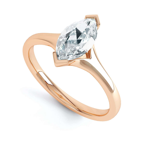 Marquise Cut Centre Stone, V claw, Diamond Engagement Ring with split shoulders