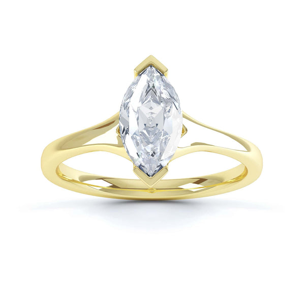 Marquise Cut Centre Stone, V claw, Diamond Engagement Ring with split shoulders