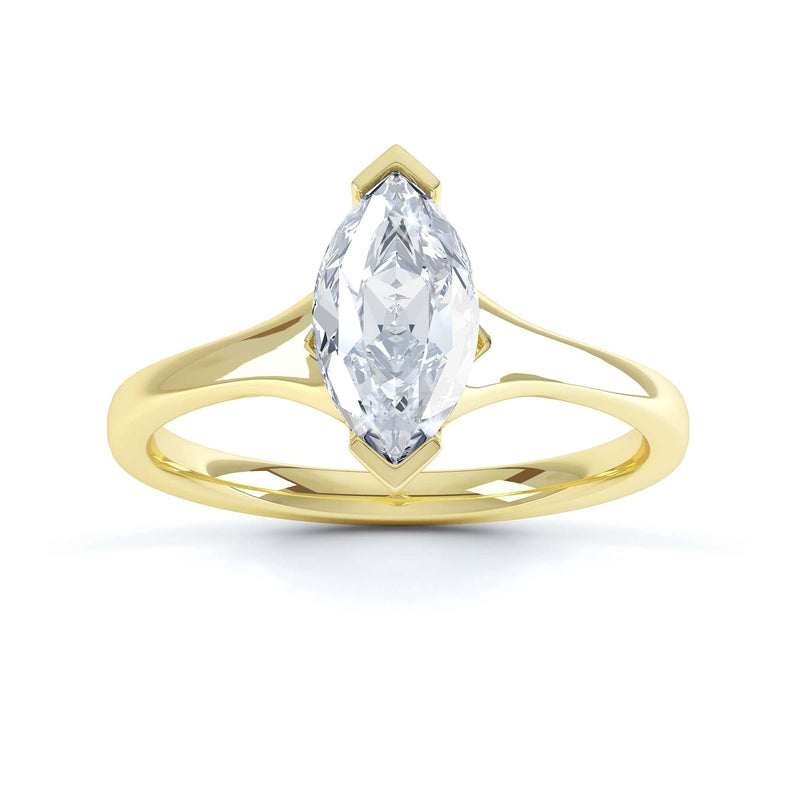 Marquise Cut Centre Stone, V claw, Diamond Engagement Ring with split shoulders