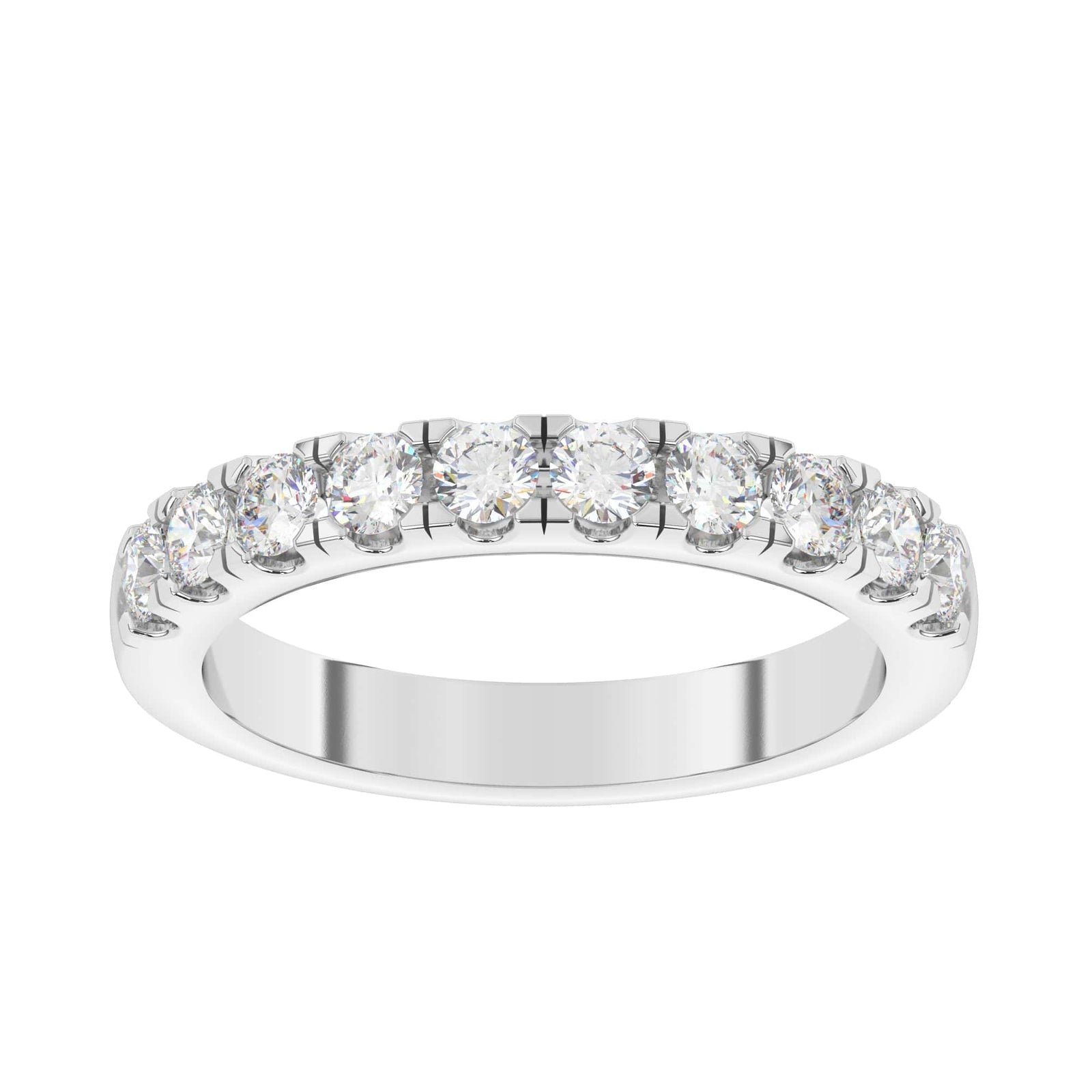 Half eternity ring 0.67ct round brilliant cut set diamonds