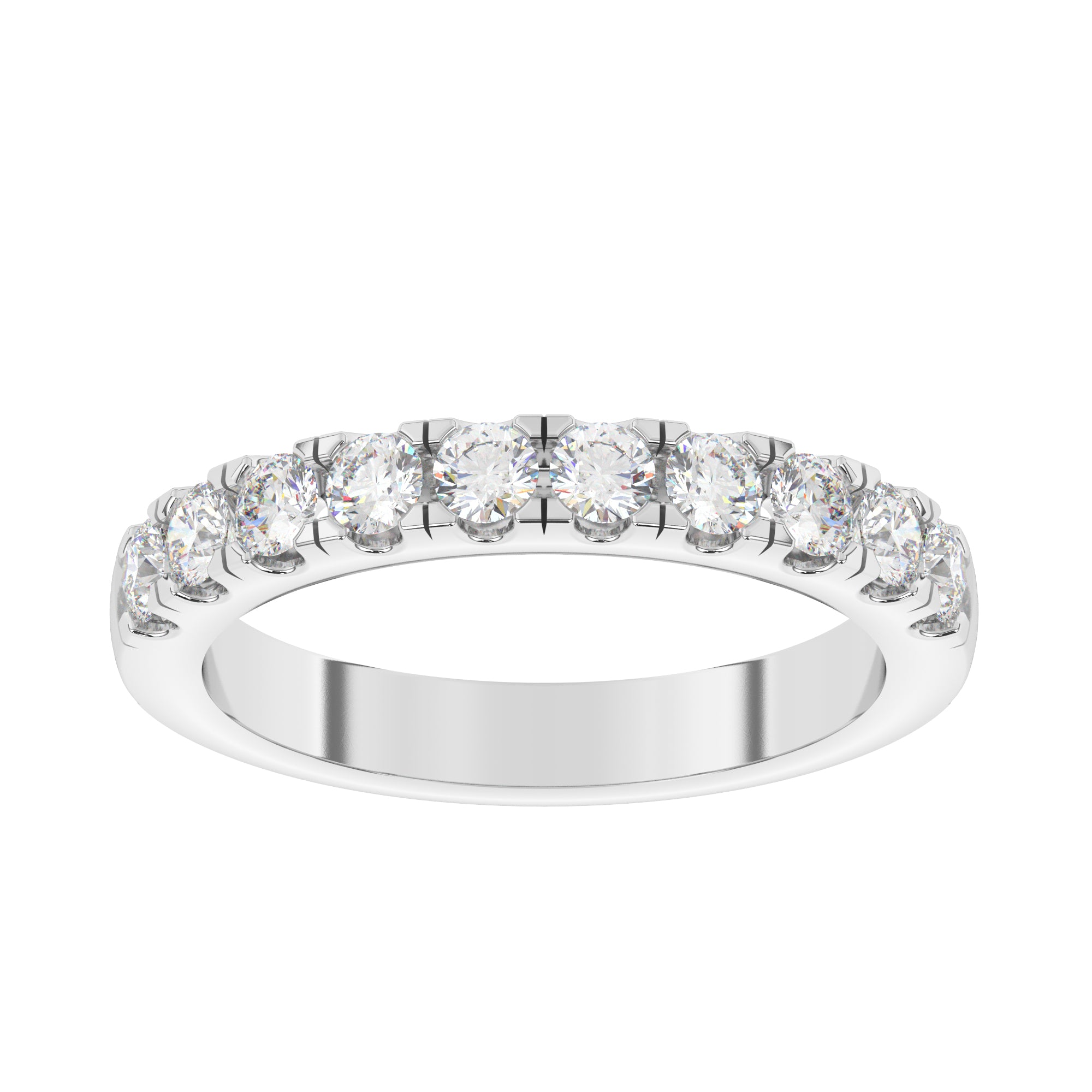 Half eternity ring 0.67ct round brilliant cut set diamonds