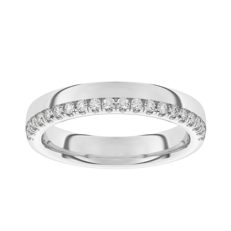 Half offset eternity ring 0.25ct round brilliant cut set diamonds