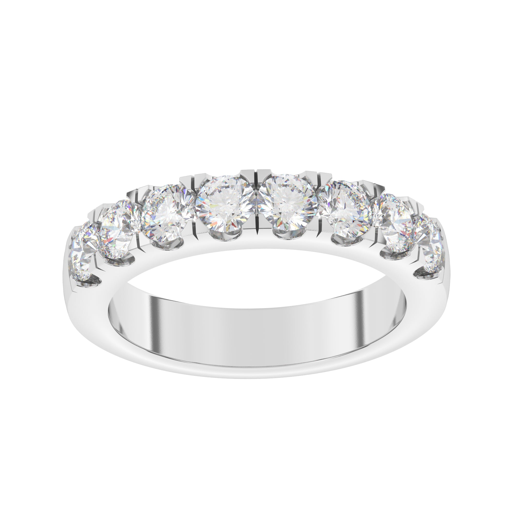 Half eternity ring 1.15ct round brilliant cut set diamonds
