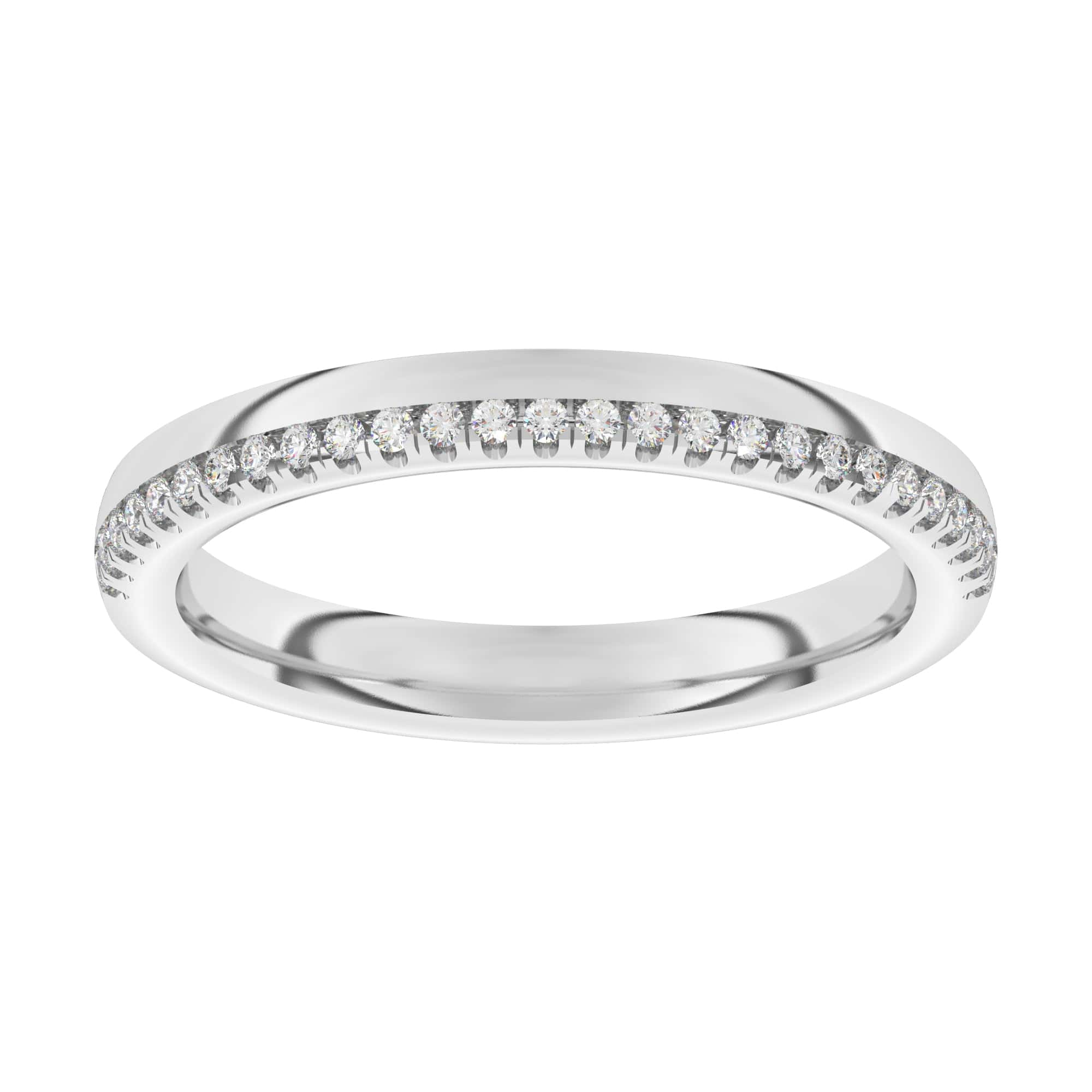 Half offset eternity ring 0.15ct round brilliant cut set diamonds