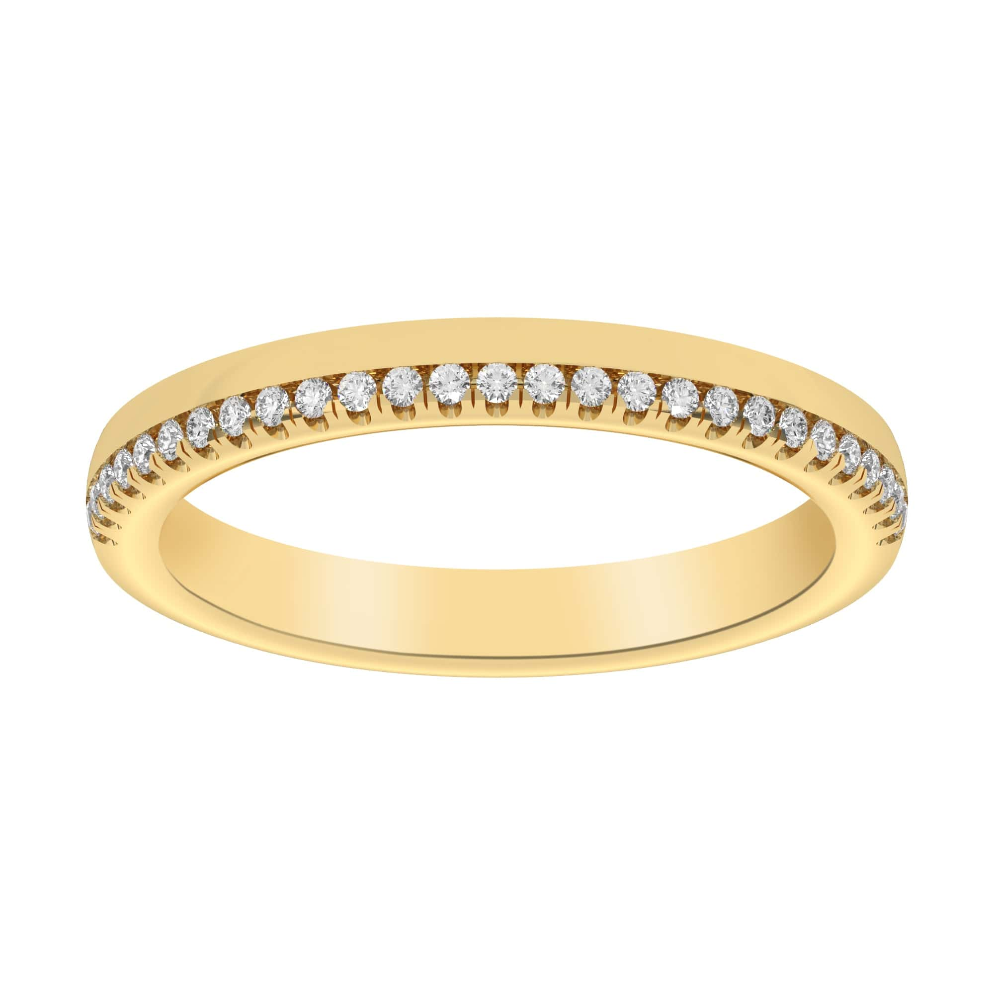 Half offset eternity ring 0.15ct round brilliant cut set diamonds