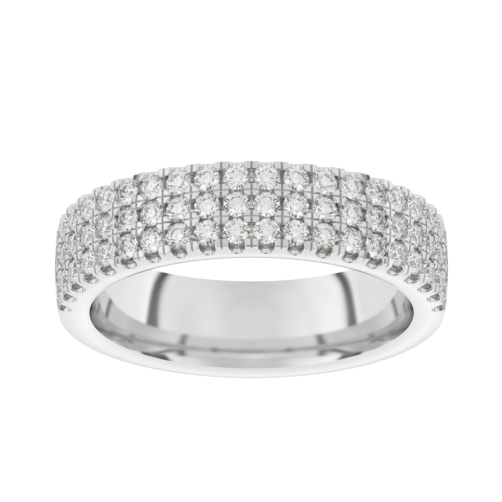 Half eternity ring 0.75ct round brilliant cut set diamonds