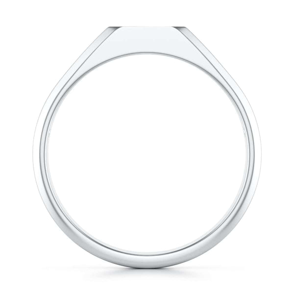 Octagon Shape Blue Sapphire Signet Ring in 18ct Gold and Platinum