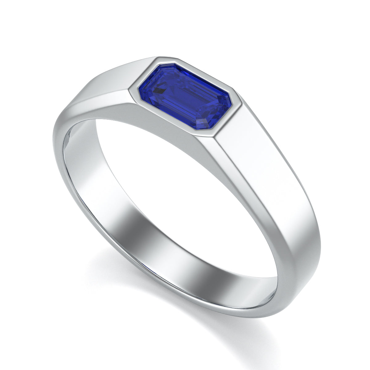 Sapphire  Signet with Octagon Stone