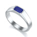 Octagon Shape Blue Sapphire Signet Ring in 18ct Gold and Platinum
