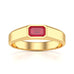 Octagon Shape Signet Style Ruby Engagement Ring in 18ct Gold