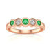 Rose Gold Diamond Emerald  Eternity Engagement Ring 