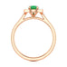  Rose Gold Diamond Halo Emerald Ring 