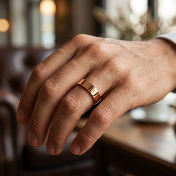 Mens Flat Wedding Ring