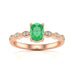 Rose Gold Natural Emerald merquise shoulder Engagement ring - oval shape