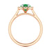 Rose gold Gold Halo Emerald Engagement Ring - Oval Shape