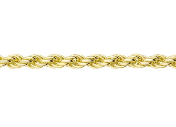 9ct Yellow Gold Solid Rope Chain (3mm)