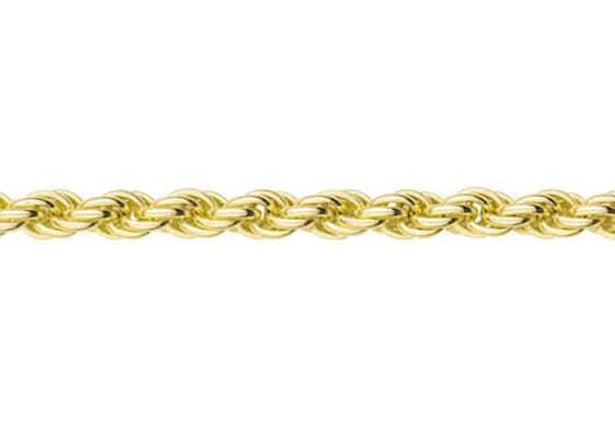 9ct Yellow Gold Solid Rope Chain (3mm)