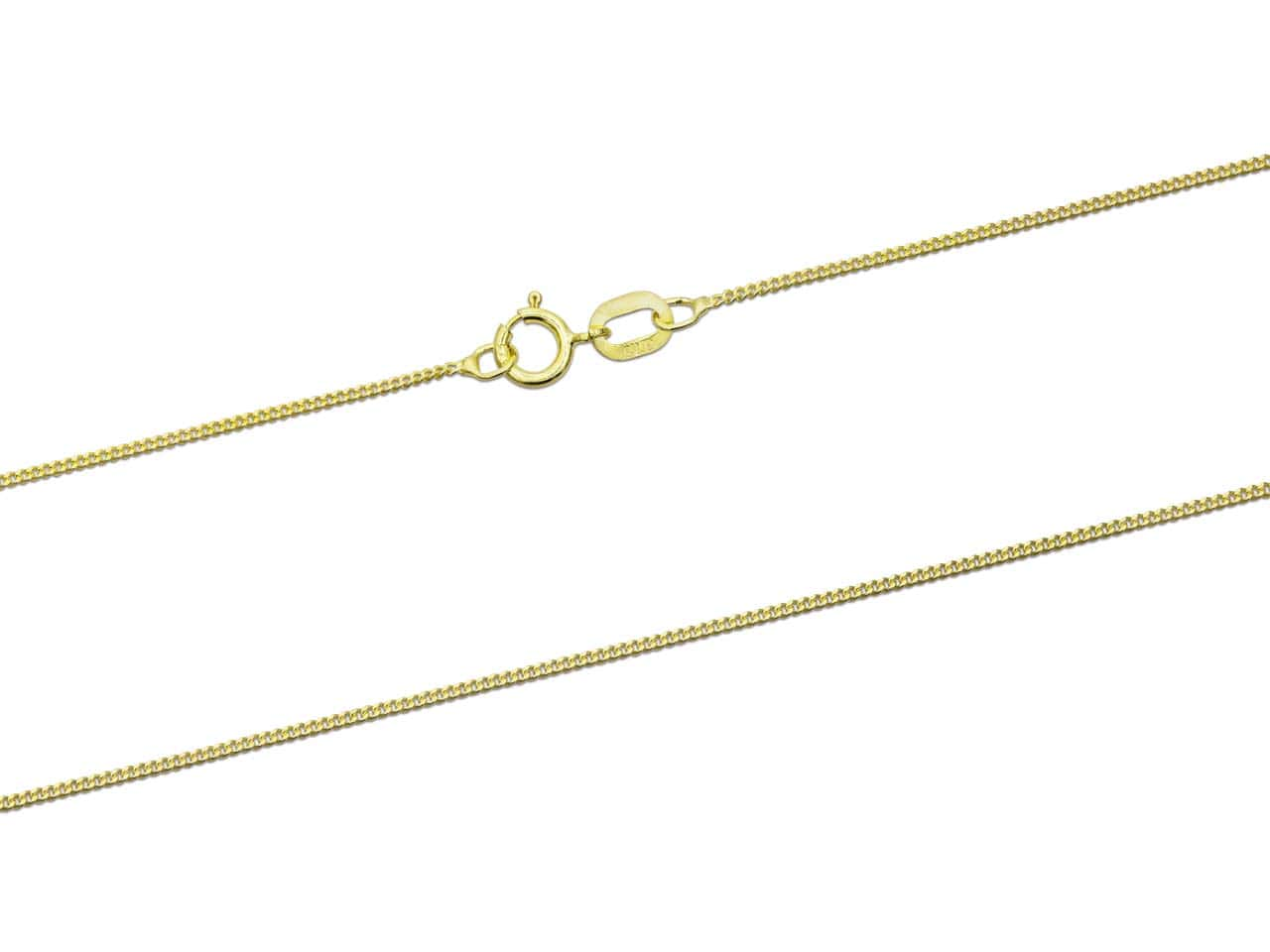 9ct Gold Diamond Cut Curb Chain (0.8mm)